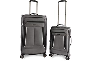 Perry Ellis Luggage Viceroy 2 Piece Set Expandable Suitcase with Spinner Wheels, Charcoal, One Size, Luggage Viceroy 2 Piece Set Expandable Suitcase with Spinner Wheels