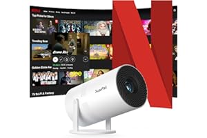 ‎XUANPAD [Netflix-zertifizierter & Elektrischer Focus] Beamer 19000L 1080P Mini Beamer mit WiFi & Bluetooth Projektor mit 210° drehbarer Stand, Automatische Trapezkorrektur, Staubfilter & Wärmeableitungssystem