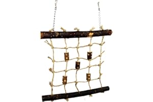 Pet Ting Natural Living Rope Climbing Wall 27 x 24cm - Bird Toy Wall Wooden - Finch Canary Budgie Etc