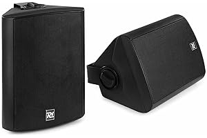 Power Dynamics DS50AB - Wandlautsprecher, Bluetooth, In und Outdoor Speaker, Wandmontage Boxen, Leistungstark 100 Watt, Auto-Enschaltung, Wasserfest, Aktiv Speaker Set - Schwarz