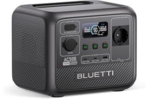 BLUETTI AC50B Centrale Elettrica Portatile, 448Wh LiFePO4 Batteria Backup, 700W AC Uscita (1050W Picco), 65W USB-C PD Uscita, Generatore Solare per Campeggio, Emergenza (Pannello Solare Opzionale)