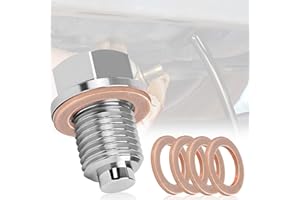 TUZHE Tappo magnetico per scarico olio M14 x 1,5 Guarnizione magnetica per scarico olio Guarnizione di scarico dell'olio Guarnizione di scarico dell'olio in acciaio inossidabile Guarnizione dell'olio