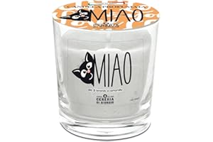Candela Profumata Miao e Bau in Bicchiere - Olio di Lavanda e Camomilla/Talco e muschio bianco - Anallergica per Gatti e Cani - Made in Italy - Cereria Di Giorgio