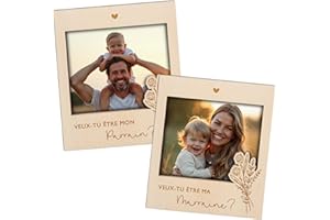 Joli Coon Cadre photo Marraine et Parrain – Set de cadres pour photo commune – Veux-tu être ma marraine et mon parrain