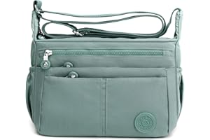 DIRRONA Moda Torba Damska Nylonowa Damska Torba Na Ramię Casual Traveling Ladies Messenger Bag Wiele Kieszeni śRedniej WielkośCi Wodoodporne Torby Nylonowe Zielony