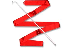 DRUNA Cinta de Gimnasia Rítmica 6 MTS., Cinta para Entrenamiento, Baile, Baile Artístico, Danza, con Varilla 56 cm.