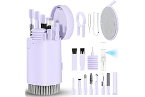 WALRFID Kit limpiador de pantalla de teléfono portátil, cepillo para teclado de computadora, spray de limpieza para iPhone, AirPods, MacBook, iPad, dispositivo electrónico 20 en 1, herramienta de limpieza