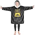 CityComfort Fleece Hoodie Blanket for Kids and Teenagers - Football One Size Kids Oversized Hoodie with Sherpa-Lined Hood Gaming Gifts for Kids