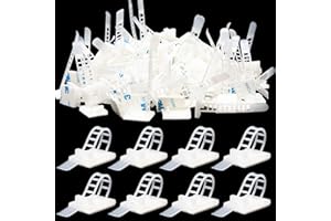 Bofanze 100 Piezas Bridas Plastico para Cables Bridas Ajustables de Nailon Clips Bridas para Cables Profesionales Ajustable Abrazaderas Autoadhesivas Bridas para Cables Para Oficina,Hogares(Blanco)