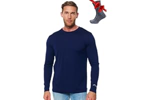 Merino.tech Camiseta Lana Merino Hombre Manga Larga— 100% orgánica de Lana Merino Camisetas Manga Larga Hombre Capa Merino Base Layer
