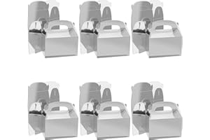 Belle Vous Pack de 24 Cajitas de Carton para Regalos Plateadas 15,7 x 9 x 15 cm - Cajas para Chuches, Regalos de Fiesta, Bodas, Cumpleaños - Caja Kraft para Regalos, Golosinas y Más