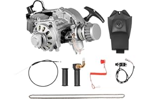 LKHDONG 49ccm Dirtbike Motor 2-Takt 50ccm Pocket Bike Cross Motor mit Vergaser Seilzugstart, ATV Quad Mini Motoren 3 PS