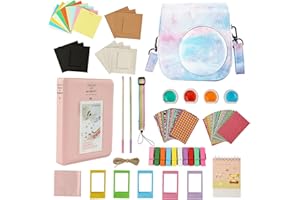 ZUIKAKU 13 in 1 Mini 11 Accessories Compatible with Fujifilm Instax Mini 11 Instant Film Camera-(pink starry sky)