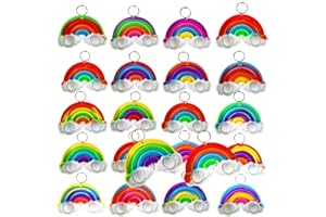 VICTGAME 30 pcs Rainbow Classroom Studenti Premio regalo e bomboniere per feste di compleanno, Mini Pop arcobaleno Fidget Portachiavi Bolla presente per bambini Ragazzi Ragazze