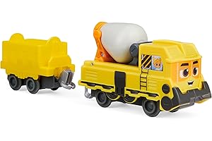 Mighty Express Push-and-Go Zug Build-es Bruno z wagonem towarowym - ręcznie obsługiwany pociąg do popularnego serialu telewizyjnego, od 3 lat