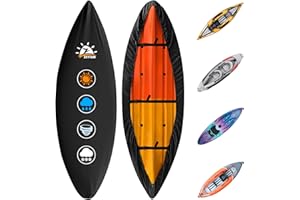 Zettum Kayak Covers for Outdoor Storage 600D PU Fabric Boat Cover Heavy Duty Paddle Board Covers Waterproof Cover for Kayak/Fishing Boat/Paddle Board/Sup Board Cover (2.7-3m/9-10ft)