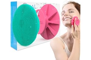 BEAUTAIL Silikon Gesichtsschrubber, 2 Stücke, manuelle Gesichtsreinigungsbürste, sanftes Gesichtspeeling für empfindliche Haut, Hautpflege Peeling Gesichtsbürste für Männer und Frauen, Rose+Grün