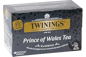 Twinings, Tè Nero Classico, Prince Of Wales Tea, Profumo Intenso e Gusto Delicato, Infusi e Tisane, 1 Confezione da 20 Filtri