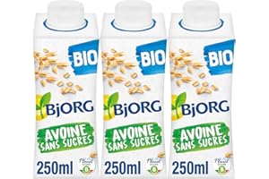 BJORG - Boisson Avoine Sans Sucres ajoutés - Boisson végétale Bio - Format à emporter partout - 3 x 25 cl