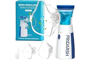 Pridarsh Nebulizer, Portable Mesh Nebulizer Mini Vaporizers Handheld Atomizers for Adults and Children, Ultrasonic Humidifier for Home and Travel Use, Mesh Inhalators