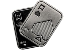 SUGHAW Fidget Slider Toy, Curseur Magnétique Anti-Stress Jouets de Curseur du Bout des Doigts Fidget Toys Anti Stress Curseur de Poker en Métal pour L'anxiété et La Lutte Contre Le Stress (Poker-Argent A)