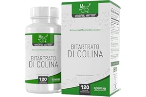 MINDFUL MATTER MM Colina | Ad Elevata Potenza da 700mg Choline per Capsula - 120 Colina Bitartrato Capsule | Cholina Integratore | Non-OGM, Senza Glutine e Allergeni | Prodotto nel Regno Unito