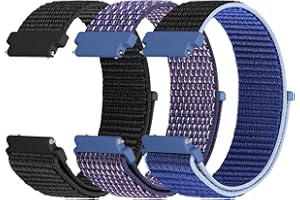 WNIPH 3 Piezas Correas de Nylon para Reloj Compatible con 18mm 19mm 20mm 22mm 24mm, Transpirables, Suaves y cómodas para Hombres y Mujeres