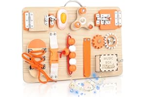 Joyreal Drewniana zajęta tablica dla małych dzieci - Zabawki Montessori Aktywność sensoryczna planszowe Maluch