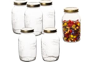 AEULN Bormioli 6 PZ. Quattro Stagioni 1,50 Litri vasetti – Barattolo di Vetro