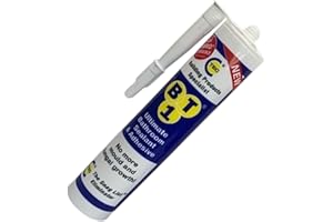 ATP Consumables BT1 White Tribrid Ultimate Bathroom Sealant & Adhesive - Waterproof Sealant 290ml - Bathroom Silicone Sealant Flexible, Paintable, Contact Adhesive & Gutter Sealant - 1 Tube