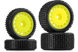 INJORA Vormontierte Pin Buggy Reifen & Räder für 1/24 Losi Micro-B, 4 Stück