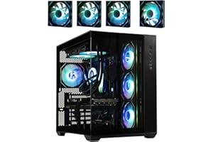 BitFenix AL118 High Airflow Dual Chamber PC Gaming Case Black 4ARGB Reverse Connection Compatible 4 X Infinity Mirroring ARGB Fan (3X Reverse)360mm AIO/GPU 400mm Support