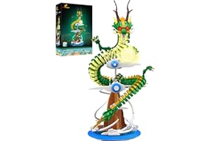 JMBricklayer Dragon Ensemble de Construction pour Adultes, Kit de Dragon Cool avec Lumières 70007, Collection de Modèles ou Décoration de Bureau à Domicile, Jouets de Construction Cadeau pour Garçons