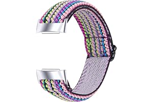 Chofit Bracelet compatible avec les bracelets Fitbit Charge 5, bracelets élastiques en nylon tissé étanche de rechange pour traqueur d'activité Charge 5