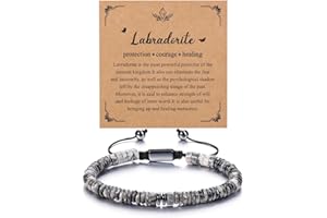 JSDDE Healing Crystals Bracelet Adjustable Natural Crystal Stone Bracelets for Men and Women