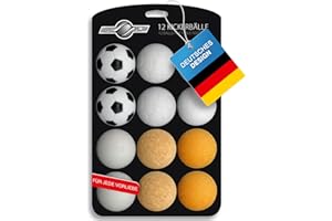 GOODS+GADGETS 12x Piezas Speedball Bolas de futbolín para el Juego de Bolas de futbolín selección de Diferentes Tipos (Corcho, PE, PU, ABS) 35mm