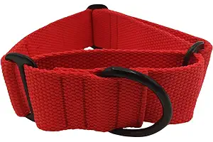 EGV Collar Martingale 4 cm Ancho (M, Rojo) | Collar Martingale para Perro y Galgo, Ajustable y Hecho a Mano en España