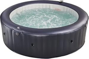 SHATCHI Carlton Latest Mspa Portable Hot Tub Round 6 Persons Outdoor Bubble Spa Pool Inflation Smart Filtration, UVC Sanitization Technology, 36 Degree Quick Heating