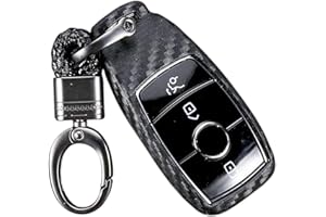 M.JVisun Funda de cuero genuino para Mercedes-Benz 2019-2021 Clase A Clase C Clase G 2017-2021 Clase E 2018-2021 Clase S Llave de Coche Con Llavero