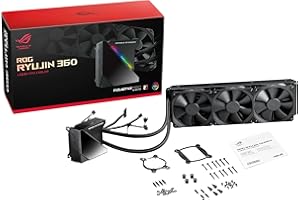 ASUS ROG Ryujin 360 All-in-One Liquid CPU Cooler with Colour OLED, Aura Sync RGB and Noctua iPPC 2000 PWM 120 mm Radiator Fan