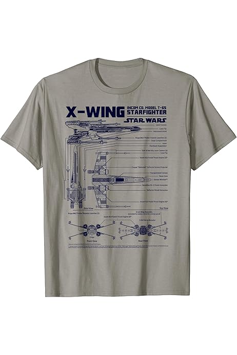 STAR WARS X-Wing Schematics - Camiseta Para Hombre, Rojo (Red