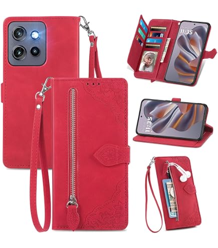 GOKEN Cover Pelle per Motorola Edge 50 PRO, Magnetica Custodia