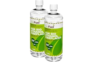 EKOFUEL (2 x 1 Litre) Premium Bioethanol Fuel – Liquid Fuel for Fires Pits, Fireplace | High Purity Clean Burning Bio| Indoor