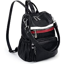 Zaino Donna In Pelle Sintetica UTO - 3 Modi Di Indossare, Antifurto, Multi Scomparti, Nero