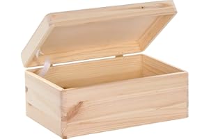 ‎LAUBLUST LAUBLUST Holzkiste mit Deckel - 30x20x14cm, Natur, FSC® - Allzweckkiste ohne Griffe - Aufbewahrungsbox | Erinnerungskiste | Bastel- & Geschenkbox