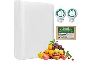 Vegamall 2 * 10m Voile Hivernage Plante Exterieur avec Deux Rouleaux 20m Lacets Plantes Grimpantes, 17gam Voile d Hivernage pour Plantes Exterieur, Voile D'hivernage pour Légumes Fruits Fleurs