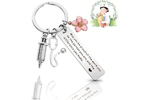 AOOGON Portachiavi da Infermiera, Portachiavi in Metallo con Siringa Stetoscopio, Dottore Infermiera Medici Laurea Regali per Giornata Degli Infermieri
