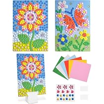 Pack De 4 Kits De Mosaicos De Animales De La Selva – Manualidad Infantil Sin Pegamento, Con Piezas Autoadhesivas, Cartón Y Espuma, Ideal Para Fiestas Y Colegios