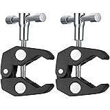 2 Pièces Super Clamp Mount avec Adaptateur de Griffe à Rotule et Clamp, Magic Arm Clamp avec Clips Filetés 1/4 et 3/8 pour Fl