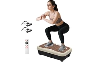 HOMCOM Vibration Plate Exercise Machine, Quiet Vibrating Plate for Weight Loss and Lymphatic Drainage with Resistance Bands, Remote Control, 99 Speed Levels
